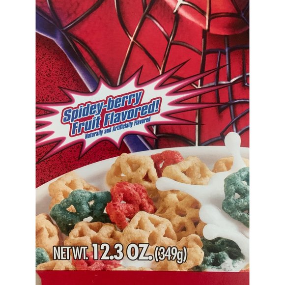 VINTAGE Spider-Man-Spidey-Berry Fruit flavored Limited Edition Flat Empty Cereal - Picture 4 of 14